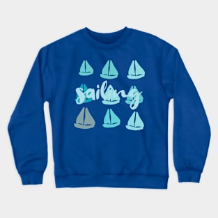 Funny Mint Sailing Boats Pattern Crewneck Sweatshirt